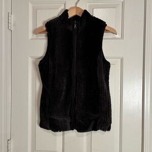 Reversible Plush Black Vest